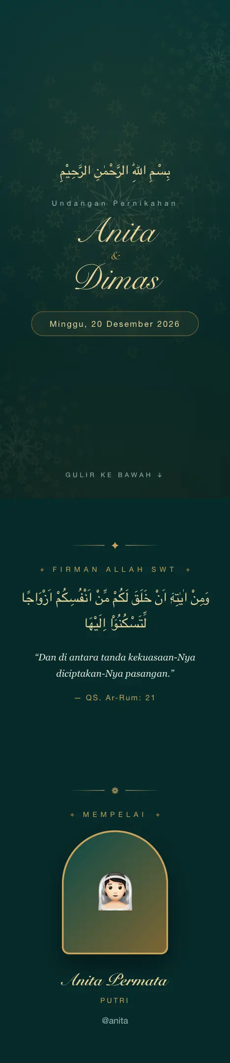 Pratinjau undangan Arabesque — Pernikahan