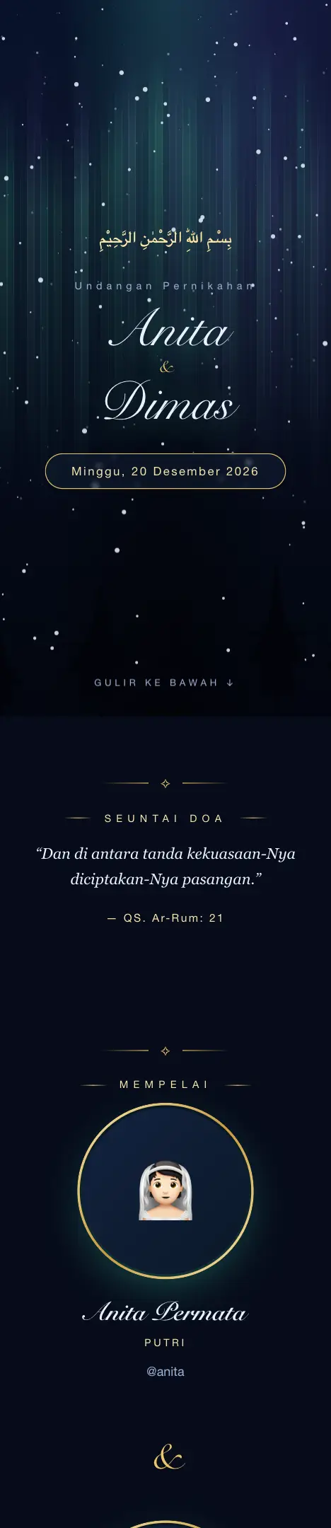 Pratinjau undangan Aurora Borealis — Pernikahan