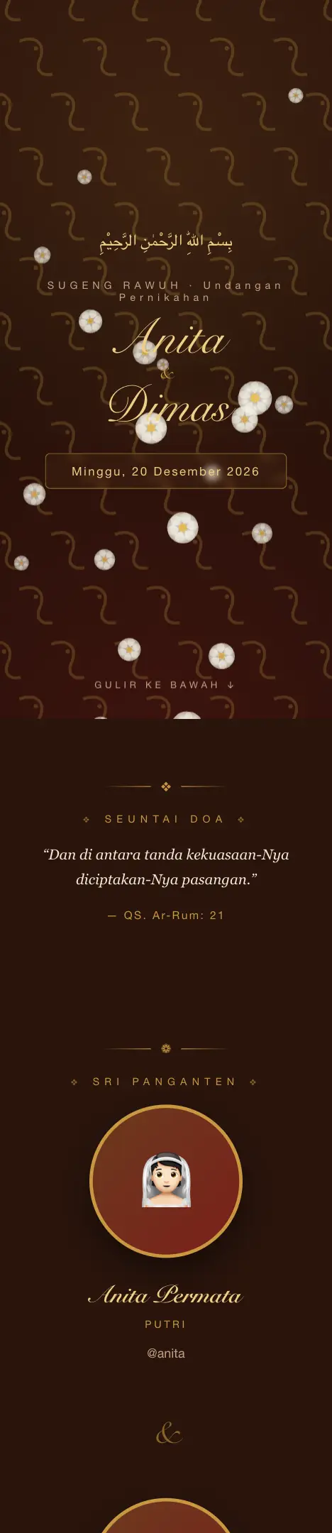 Pratinjau undangan Batik Jawa — Pernikahan