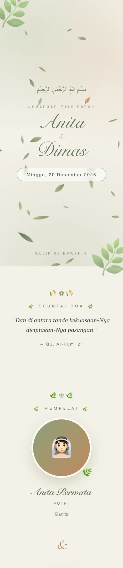 Pratinjau undangan Botanical Greenery — Pernikahan