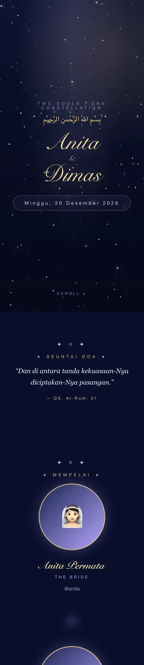 Pratinjau undangan Celestial — Pernikahan