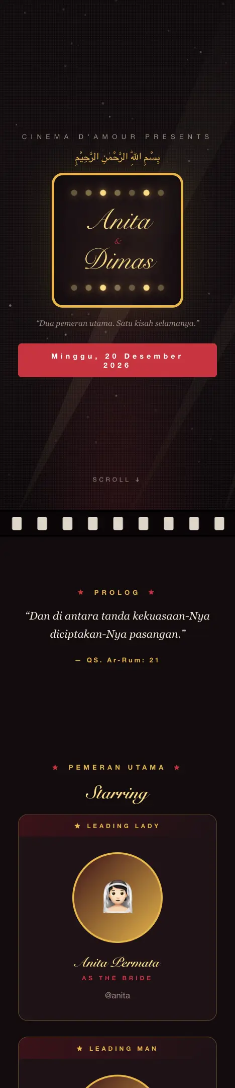 Pratinjau undangan Cinema Premiere — Pernikahan