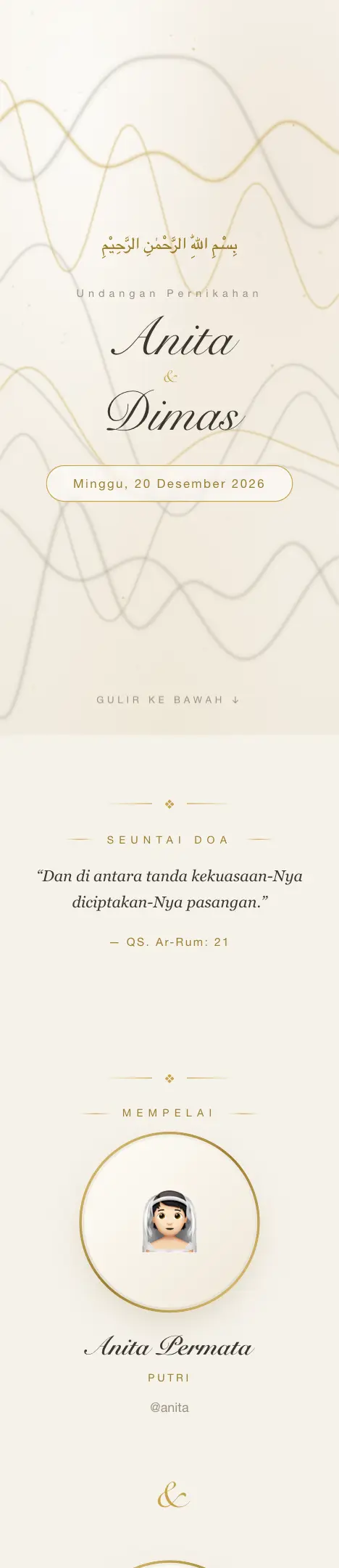 Pratinjau undangan Marble & Gold — Pernikahan