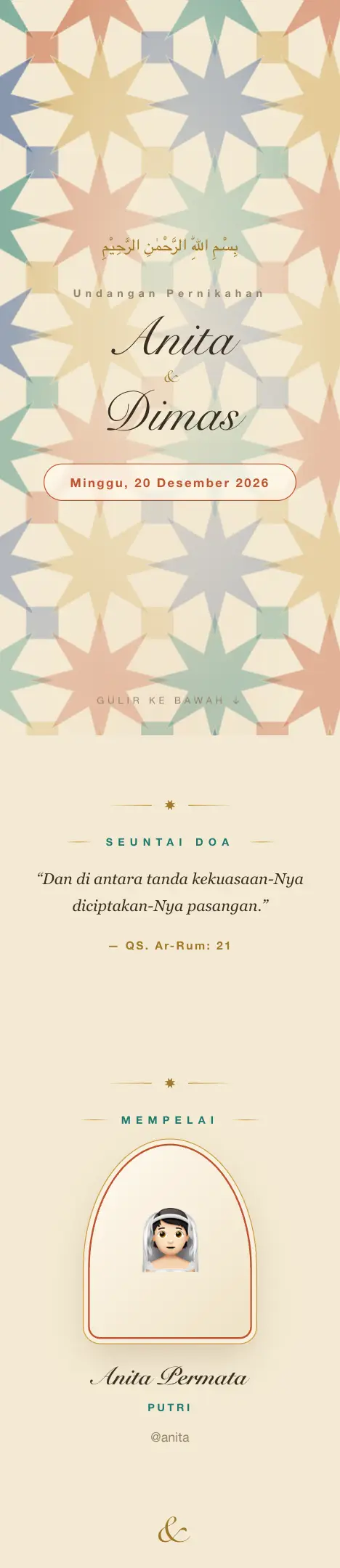 Pratinjau undangan Moroccan Zellige — Pernikahan