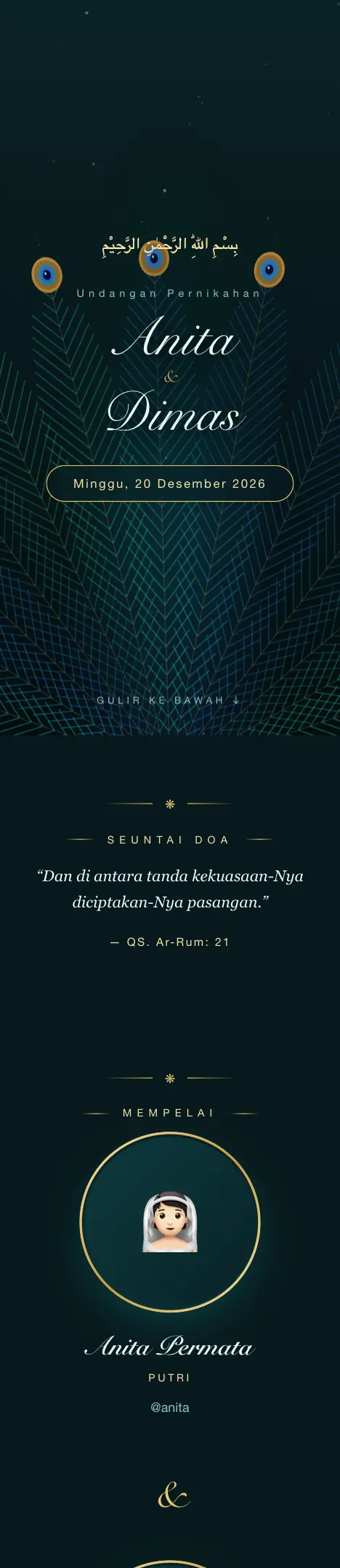 Pratinjau undangan Peacock — Pernikahan