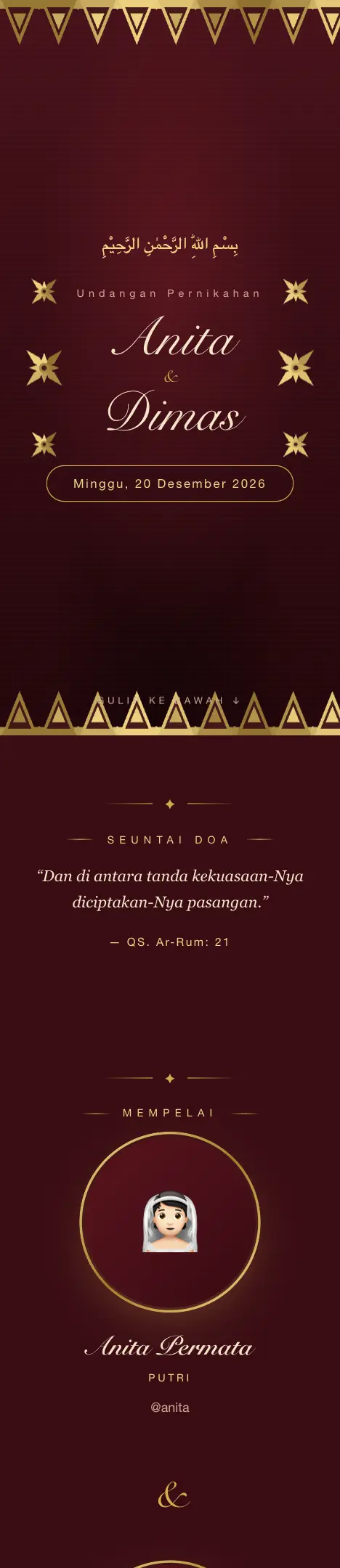 Pratinjau undangan Songket Palembang — Pernikahan