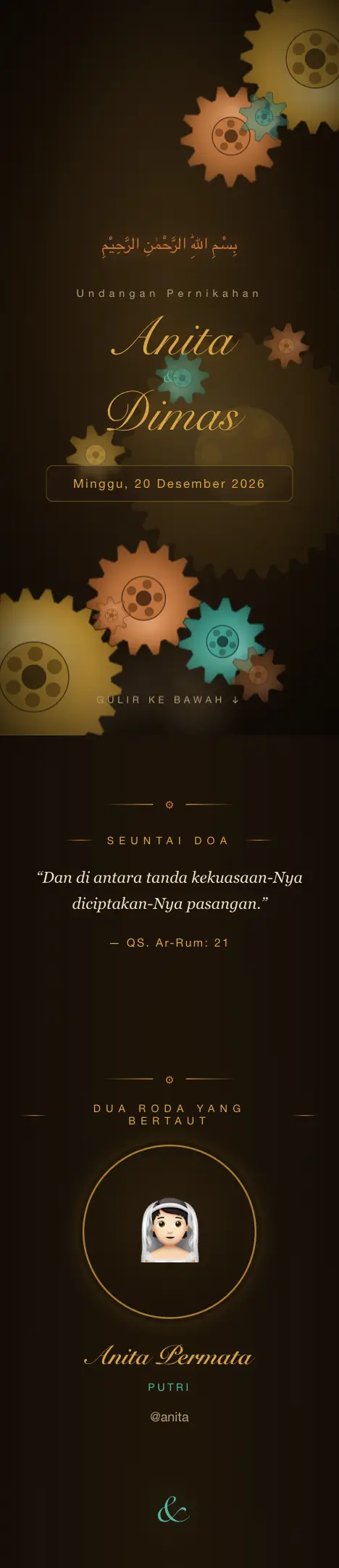 Pratinjau undangan Steampunk Clockwork — Pernikahan