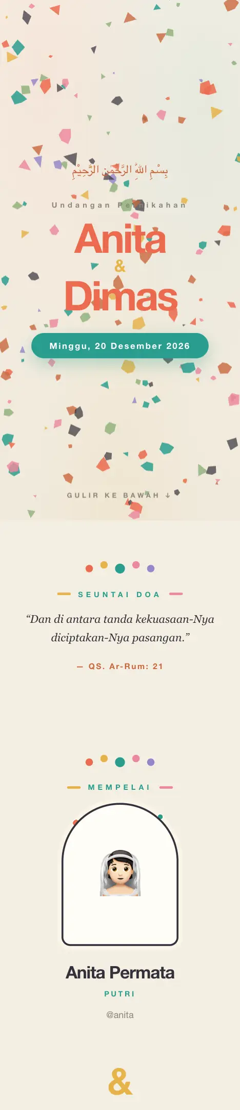 Pratinjau undangan Terrazzo — Pernikahan
