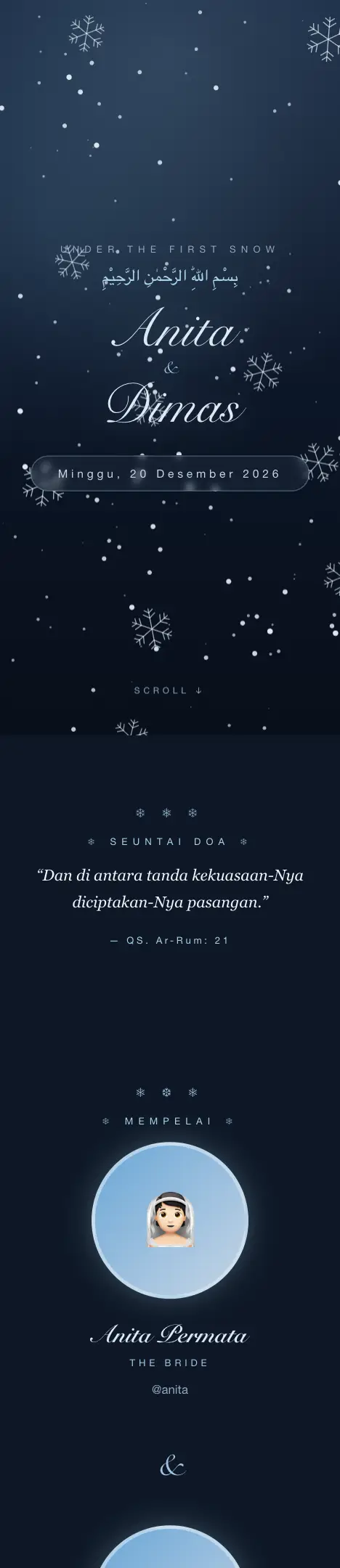 Pratinjau undangan First Snow — Pernikahan